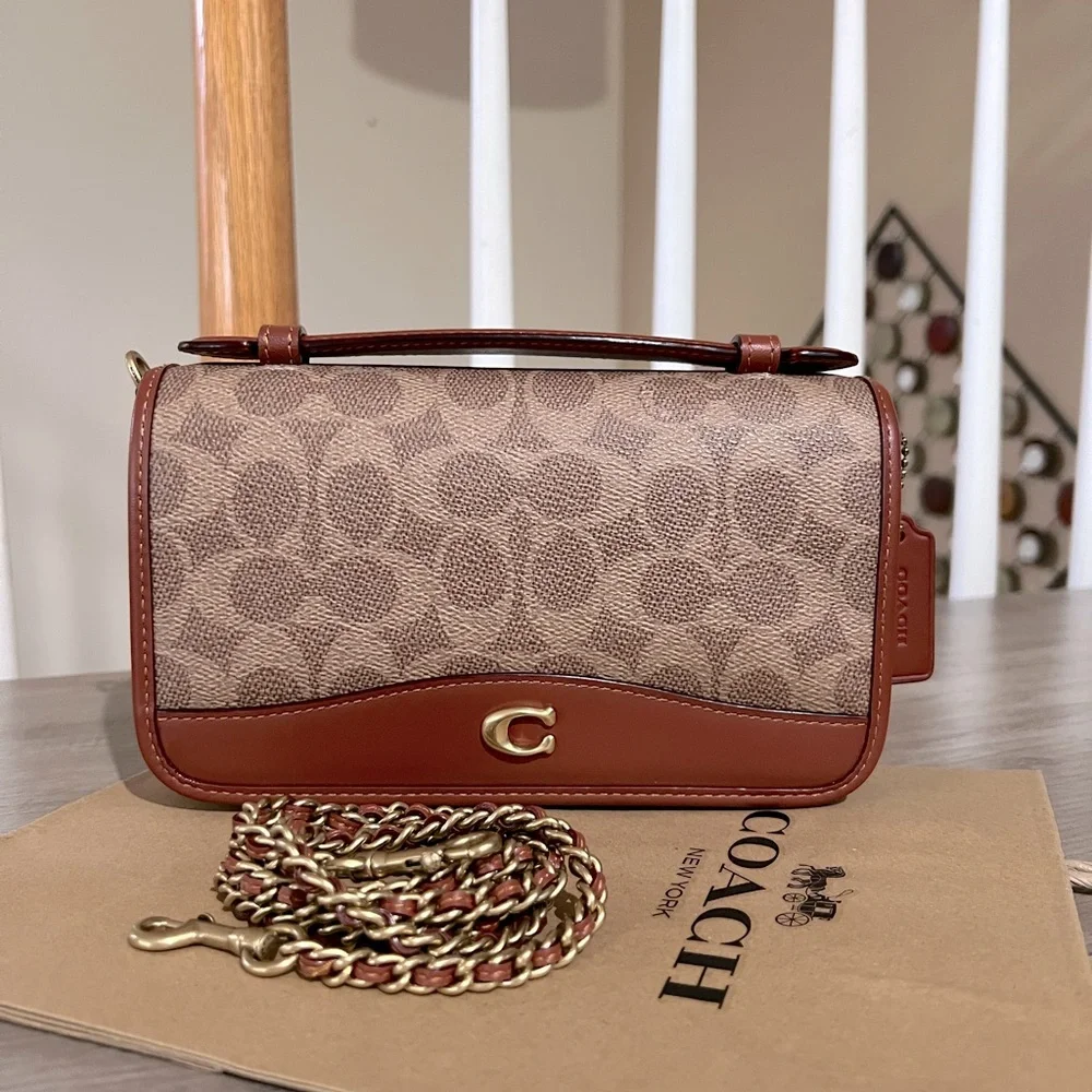 ❌SOLD❌Coach Brown Signature Canvas Bag - Picture 10 of 14